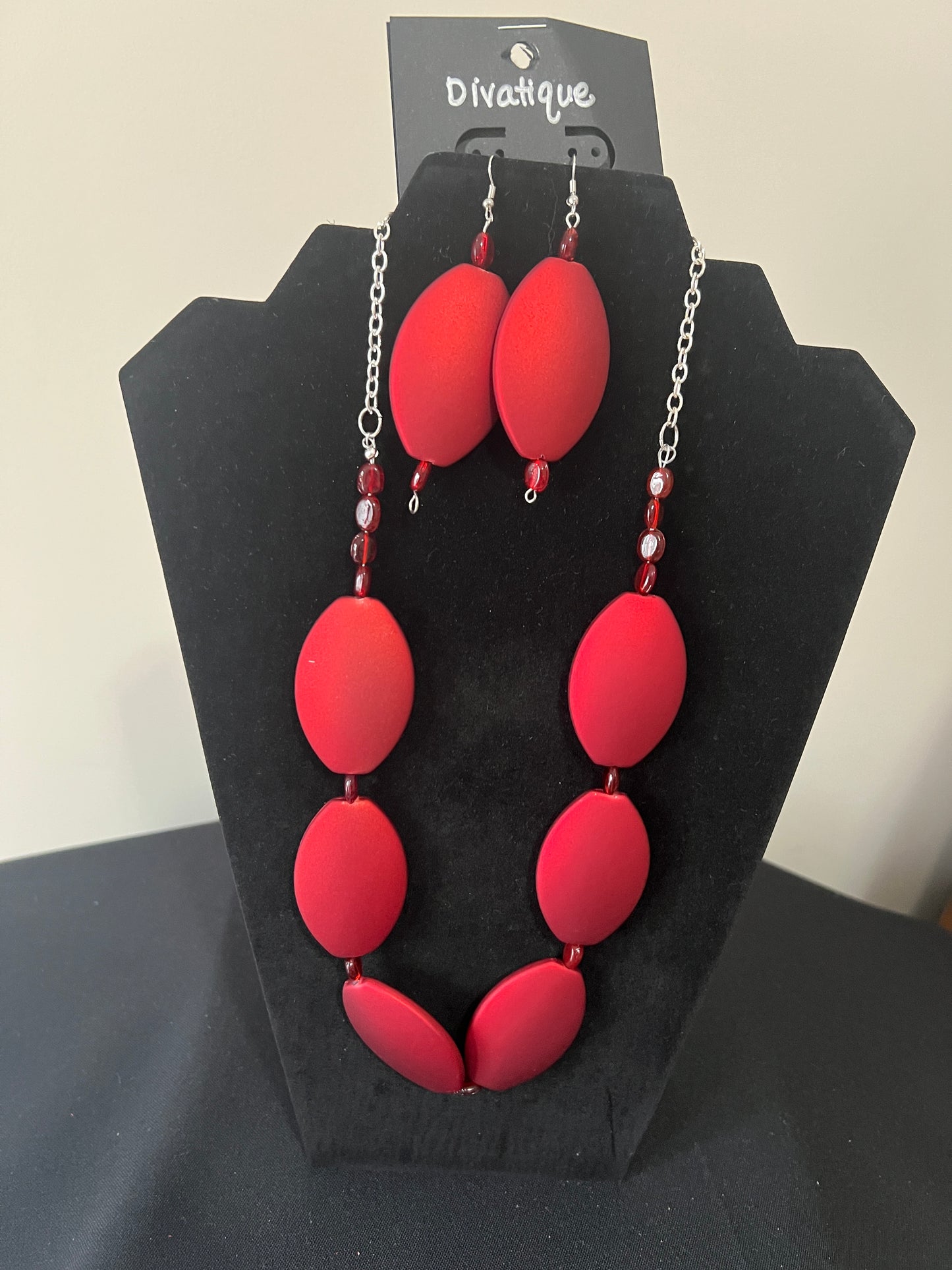 Red Necklace & Earring Set